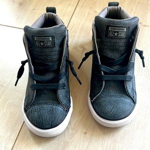 Little Kid Converse All-Star Grey Leather High-Tops - Size 10